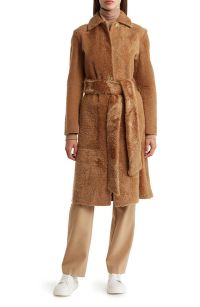 Vince Belted Genuine Shearling Coat In Hazel ModeSens