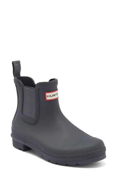 Hunter Original Waterproof Chelsea Rain Boot In Dark Slate