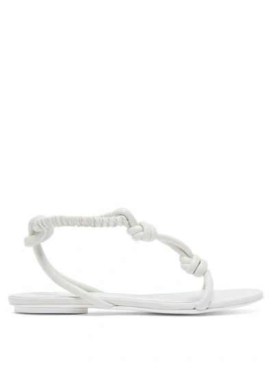 Jil Sander Knot-detail Leather Sandals In White