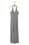 Go Couture Wide Leg Halter Jumpsuit In Dark Slate