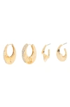 Vince Camuto Set Of 2 Hoop Earrings In Gold