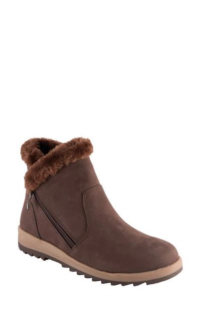 David Tate Bacilia Faux Fur Lined Bootie In Brown