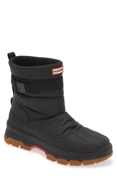 Hunter Intrepid Waterproof Snow Boot In Black/ Natural Gum