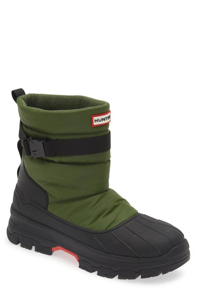 Hunter Intrepid Waterproof Snow Boot In Flexing Green/ Black