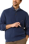 Tommy Bahama Sandbar Textured Henley Sweater In Navy