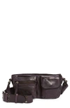 Free People Wade Sling Leather Shoulder Bag In Plum