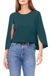 Vince Camuto Split Sleeve Top In Deep Forest