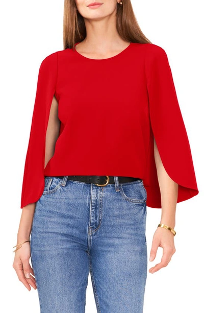 Vince Camuto Split Sleeve Top In Ultra Red