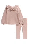 Nordstrom Babies' Collared Sweater & Leggings Set In Pink Timber