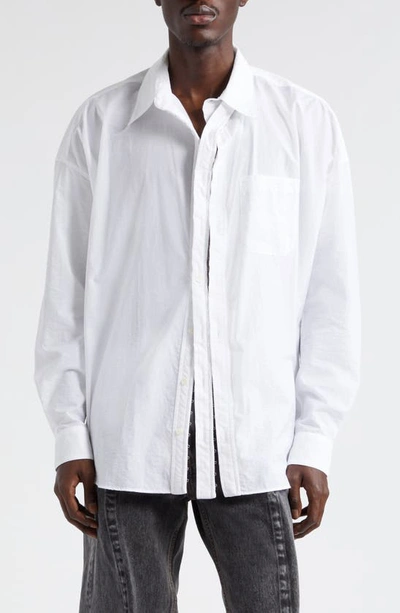 Y/project Hook & Eye Poplin Button-up Shirt In White