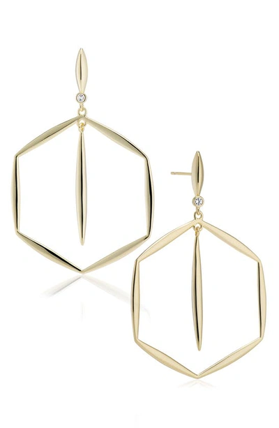 House Of Frosted Paige Bar Drop Earrings In Gold