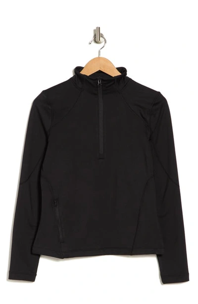 Z By Zella Time Out Long Sleeve Half Zip Top In Black
