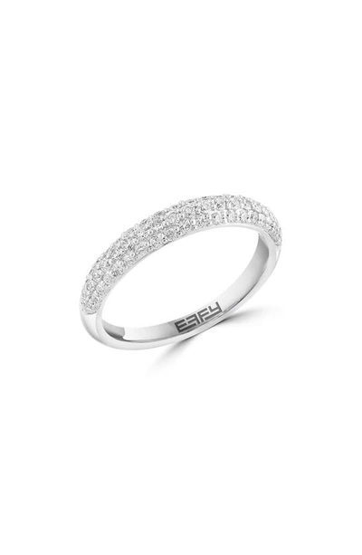 Effy 14k White Gold Pavé Diamond Ring