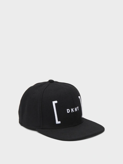 Donna Karan Bar Logo Snapback Hat In Black