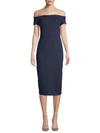 Trina Turk Back Slit Dress In Indigo