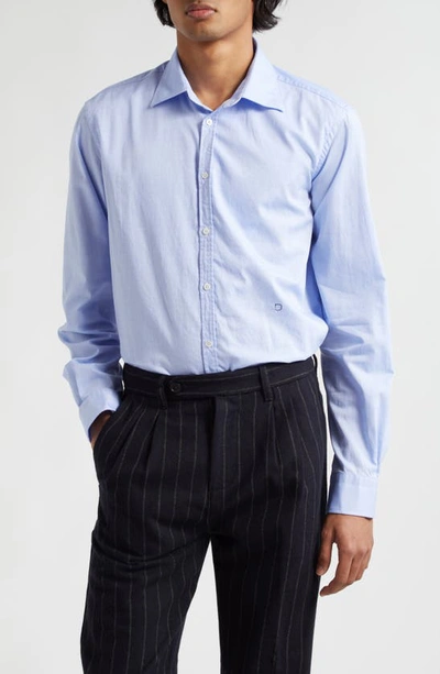 Massimo Alba Genova Cotton Oxford Button-up Shirt In Azzurro
