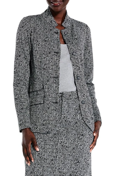 Nic + Zoe Etched Tweed Blazer In Black Multi