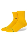 Stance Icon Quarter Crew Socks In Yellow