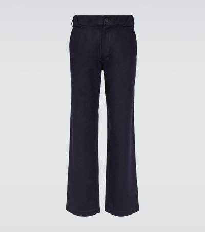 Gr10k Straight Leg Wool-blend Trousers In Blue