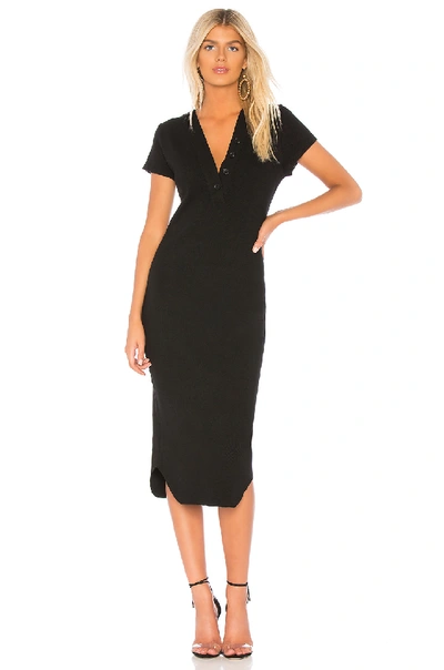 James Perse Ribbed Cotton-blend Jersey Dress In Black