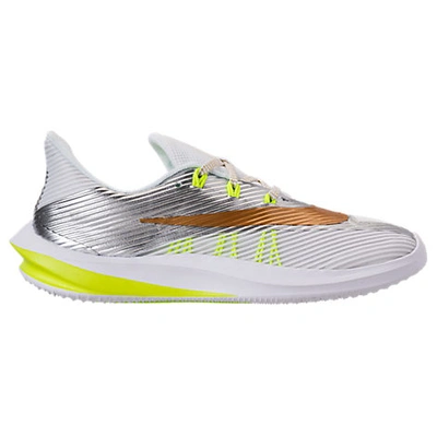 Nike Girls' Grade School Future Speed Running Shoes, White/grey