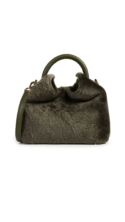 Elleme Baozi Shearling Bag In Khaki Green