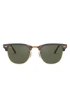 Ray Ban Clubmaster 55mm Polarized Square Sunglasses In Red Havana