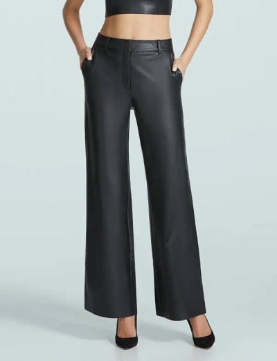 Commando Faux Leather Wide Leg Trousers In Black