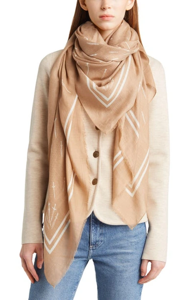 Rag & Bone Dagger Print Scarf In Camel