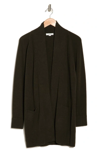 Vince Drape Collar Wool & Cashmere Cardigan In Tuscan Olive