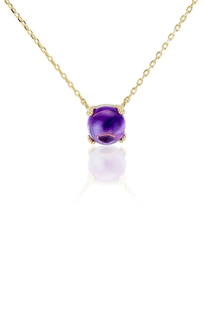 House Of Frosted Marion Amethyst Petal Necklace In Gold