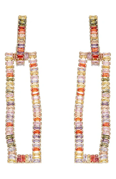 Eye Candy Los Angeles Rainbow Drop Earrings In Gold