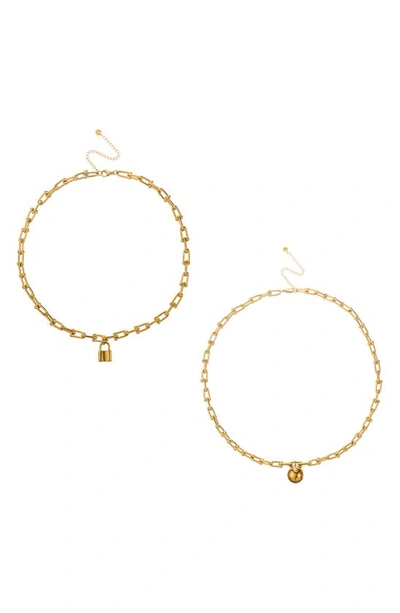 Eye Candy Los Angeles 2-piece Necklace Set In Gold
