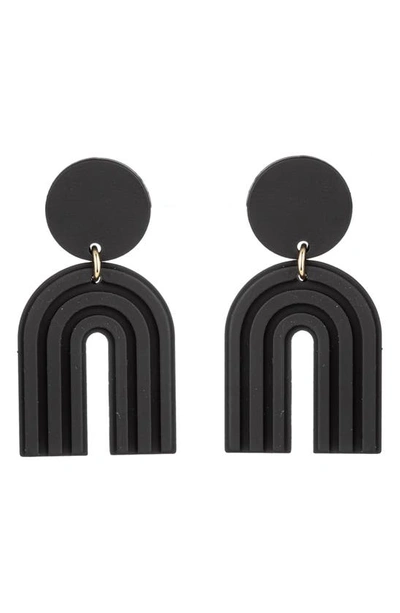 Eye Candy Los Angeles Double Loop Earrings In Black