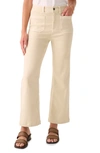 Faherty Stretch Terry Wide Leg Pants In Bone White