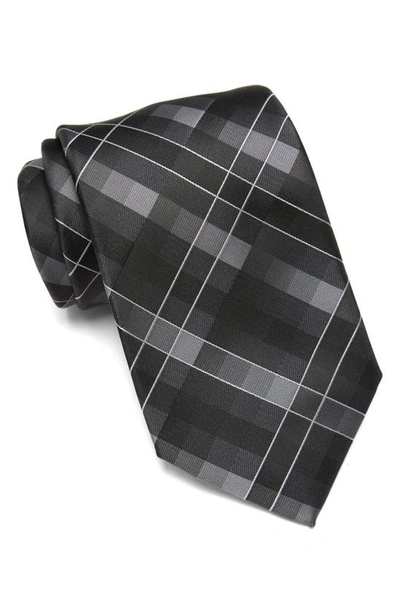 Perry Ellis Lange Plaid Tie In Black