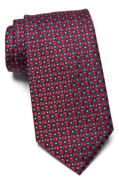 Perry Ellis Martino Neat Geo Print Tie In Red