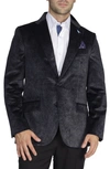 Tailorbyrd Classic Fit Paisley Velvet Sport Coat In Black