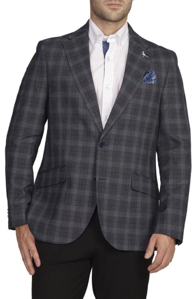 Tailorbyrd Tailored Fit Glen Plaid Sport Coat In Charcoal