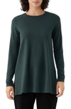 Eileen Fisher Crewneck Long Sleeve Tunic Top In Alpine