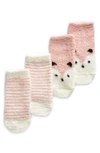 Nordstrom Babies' Assorted 2-pack Butter Socks In Pink Fox Pack
