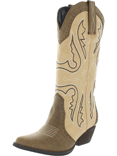 Very Volatile Raspy Womens Mid Calf Pull On Cowboy, Western Boots In Multi