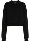 Off-white Arrow Flocked Cotton Sweatshirt In Black