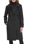 Kenneth Cole New York Notch Lapel Felted Coat In Black