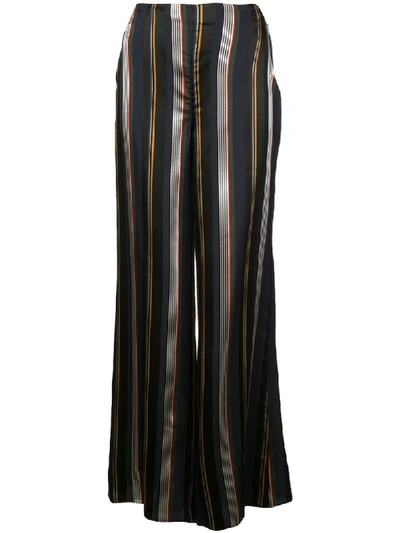 Roksanda Arneau Striped Wide-leg Satin Trousers In Forest Multi