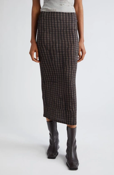 Paloma Wool Raff Check-print Long Skirt In Black
