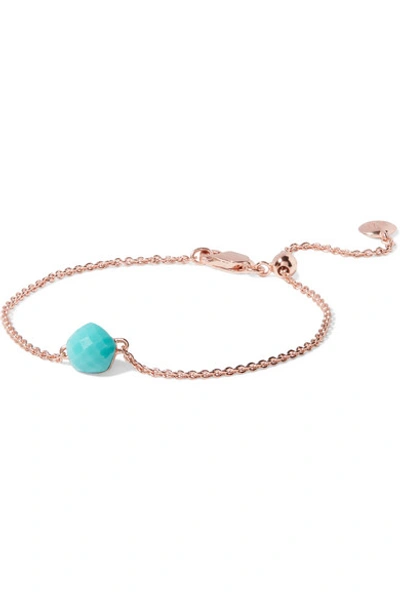 Monica Vinader Nura Mini Nugget Rose Gold Vermeil Turquoise Bracelet