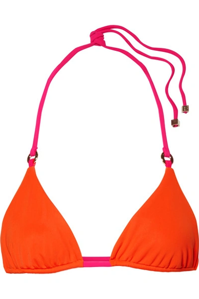 Fella Carlo Reversible Triangle Bikini Top In Orange