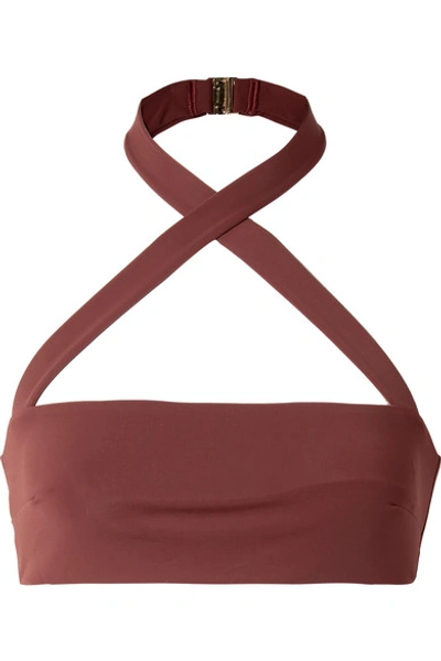 Fella Roy Halterneck Bikini Top In Chocolate