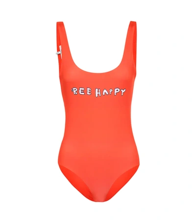Ganni Profilic One-piece Swimsuit In Big Apple Red